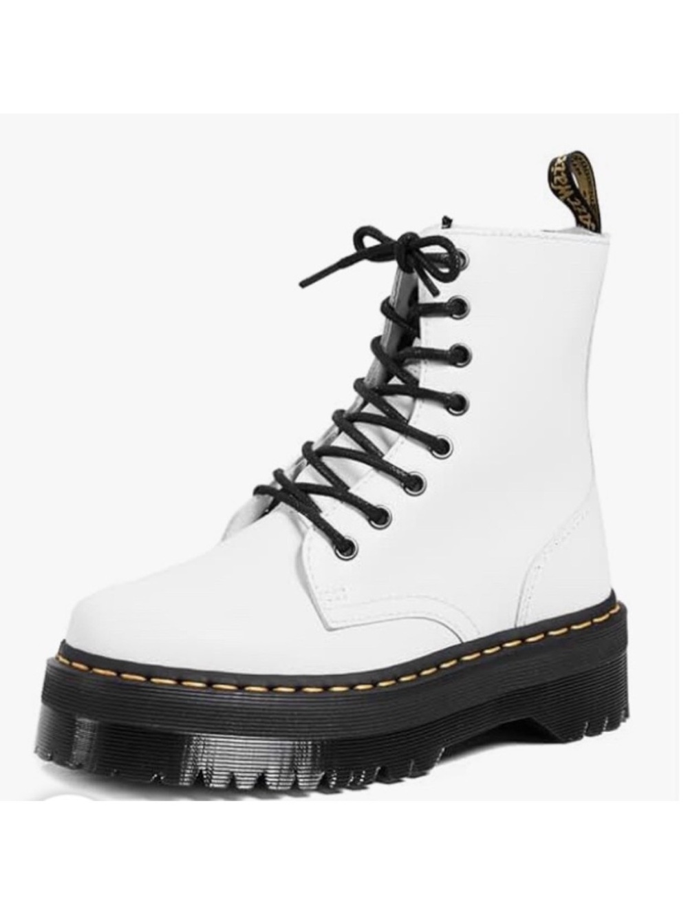 Dr. Martens Jadon Pisa Platform White Leather Platform Lace-Up Combat Boot